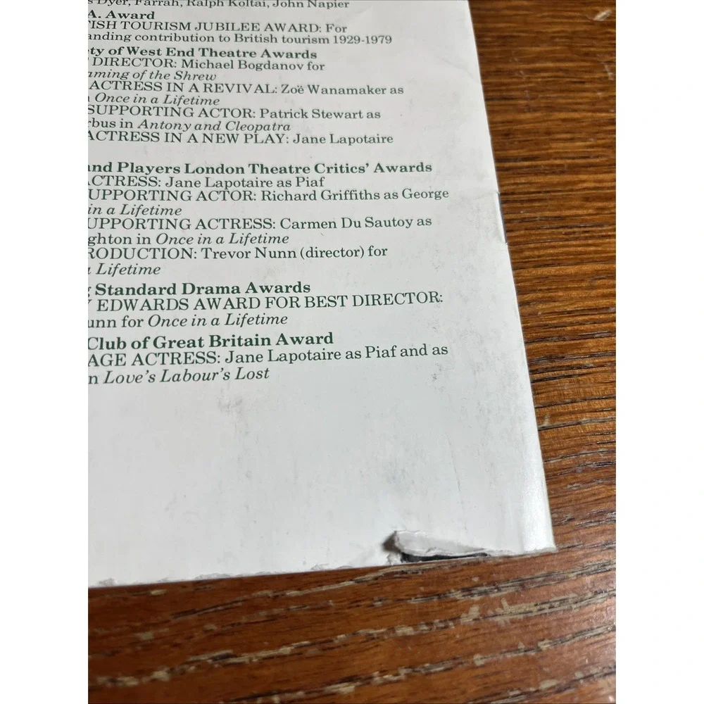 Royal Shakespeare Theatre Company London 1980 ~ As You Like It Programme